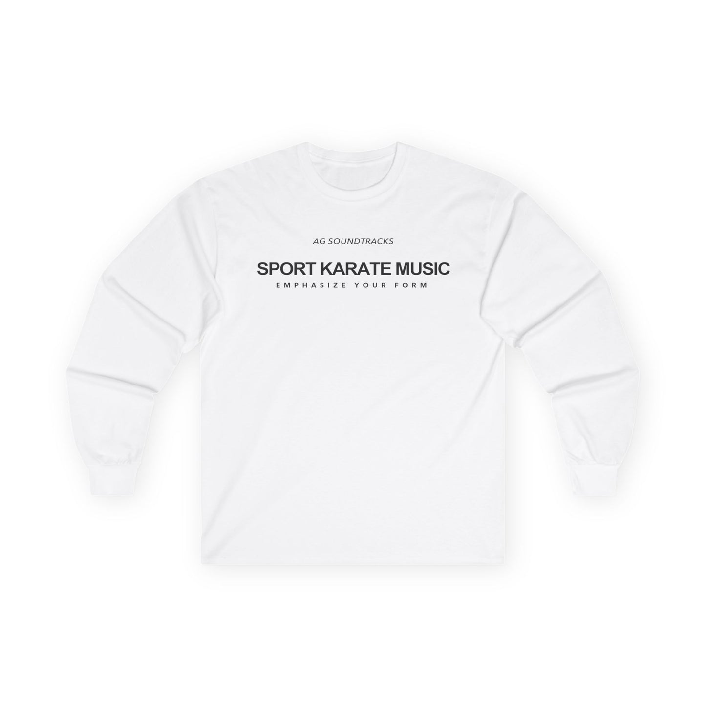 Long Sleeve Tee - Sport Karate Music WHITE
