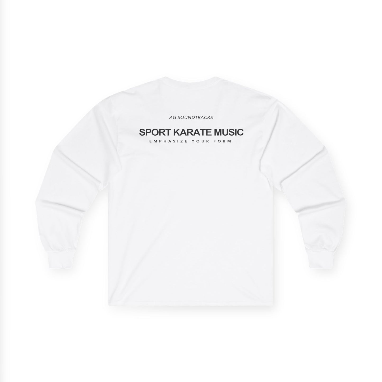 Long Sleeve Tee - Sport Karate Music WHITE