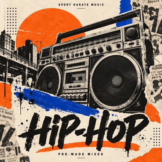 Sport Karate Music Hip-Hop pre-made mixes — retro boombox collage
